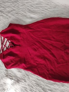 Strappy Red Mini Dress with Sweetheart Neckline